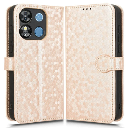 Wallet Phone Case for Oukitel C57 Pro / C57s / BLU 11S Dot Pattern Imprint PU Leather Cover - Rose Gold