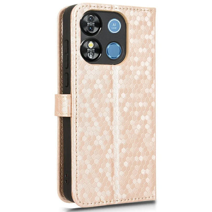 Wallet Phone Case for Oukitel C57 Pro / C57s / BLU 11S Dot Pattern Imprint PU Leather Cover