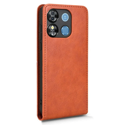 Leather Case for Oukitel C57 Pro / C57s / BLU 11S Card Slot Magnetic Vertical Flip Phone Cover