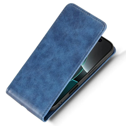 For iPhone 16 Pro Max Case with Card Slot Magnetic Vertical Flip Leather Phone Cover