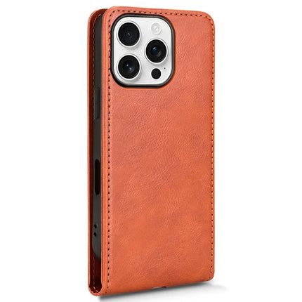 For iPhone 16 Pro Max Case with Card Slot Magnetic Vertical Flip Leather Phone Cover