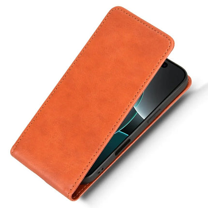 For iPhone 16 Pro Max Case with Card Slot Magnetic Vertical Flip Leather Phone Cover