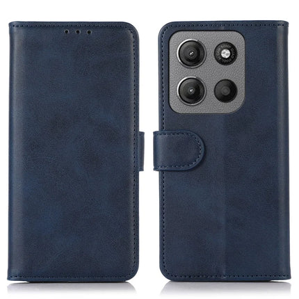 For Motorola Moto G15 4G / G05 4G Case Cowhide Texture Leather Wallet Phone Cover with Stand - Blue