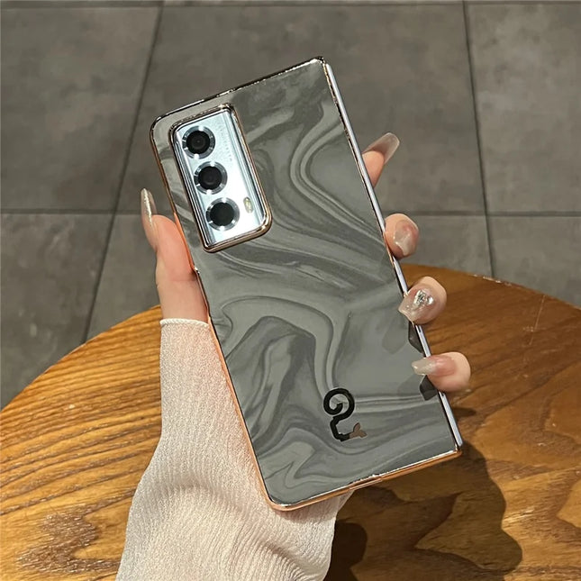 For Honor Magic Vs2 5G Case PU Leather Hard PC Folding Phone Cover - Grey