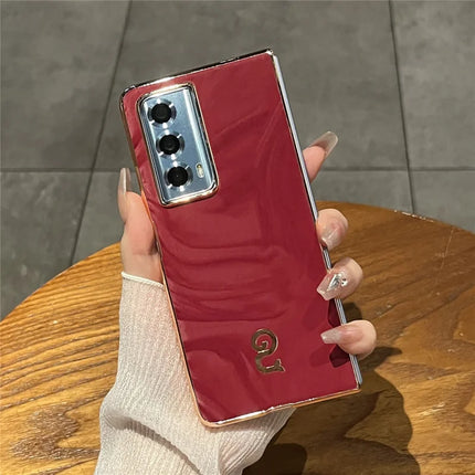 For Honor Magic Vs2 5G Case PU Leather Hard PC Folding Phone Cover - Red