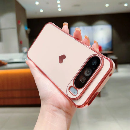 For Google Pixel 9 Pro XL Case TPU Phone Back Cover Electroplating Heart Pattern