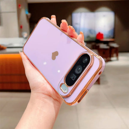 For Google Pixel 9 Pro XL Case TPU Phone Back Cover Electroplating Heart Pattern