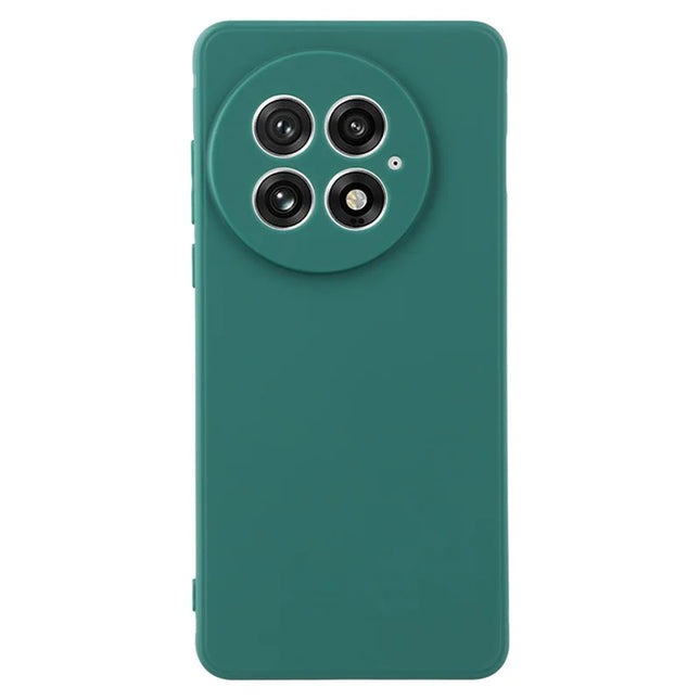 For OnePlus 13 Case Precise Cutouts Straight Edge TPU Shockproof Phone Cover - Army Green