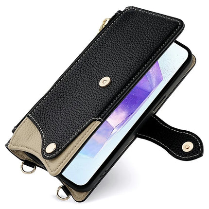 For Samsung Galaxy A36 5G Leather Case Wallet Stand Cover Irregular Tail Style with Chain Strap