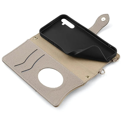 For Samsung Galaxy A36 5G Leather Case Wallet Stand Cover Irregular Tail Style with Chain Strap