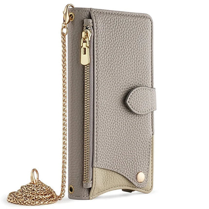 For Samsung Galaxy A36 5G Leather Case Wallet Stand Cover Irregular Tail Style with Chain Strap