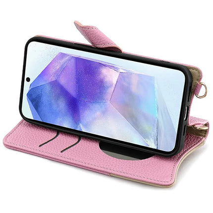 For Samsung Galaxy A36 5G Leather Case Wallet Stand Cover Irregular Tail Style with Chain Strap