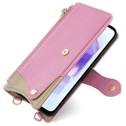 For Samsung Galaxy A36 5G Leather Case Wallet Stand Cover Irregular Tail Style with Chain Strap