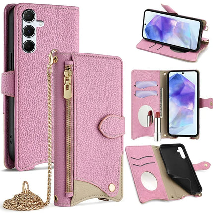 For Samsung Galaxy A36 5G Leather Case Wallet Stand Cover Irregular Tail Style with Chain Strap