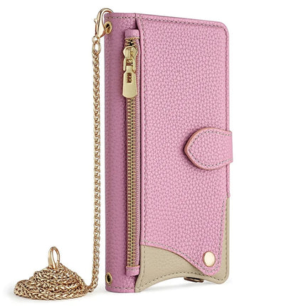 For Samsung Galaxy A36 5G Leather Case Wallet Stand Cover Irregular Tail Style with Chain Strap
