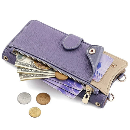 For Samsung Galaxy A36 5G Leather Case Wallet Stand Cover Irregular Tail Style with Chain Strap