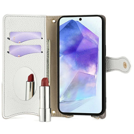 For Samsung Galaxy A36 5G Leather Case Wallet Stand Cover Irregular Tail Style with Chain Strap