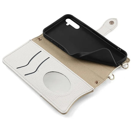For Samsung Galaxy A36 5G Leather Case Wallet Stand Cover Irregular Tail Style with Chain Strap