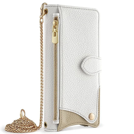 For Samsung Galaxy A36 5G Leather Case Wallet Stand Cover Irregular Tail Style with Chain Strap
