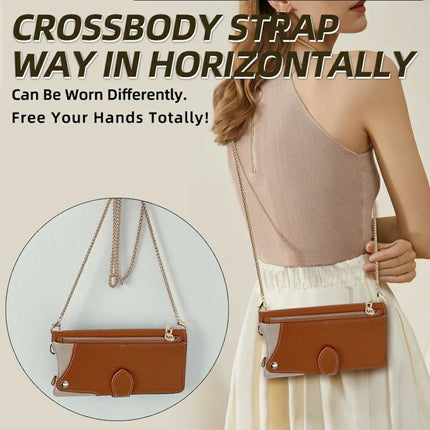 For Honor Magic7 Pro 5G Leather Case Wallet Stand Cover Irregular Tail Style with Chain Strap