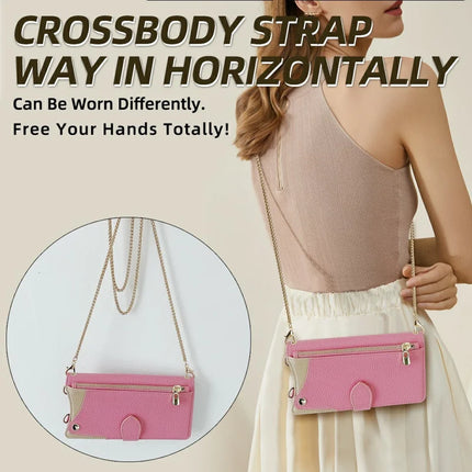 For Honor Magic7 Pro 5G Leather Case Wallet Stand Cover Irregular Tail Style with Chain Strap