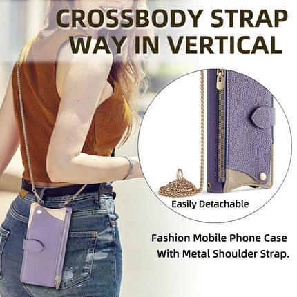 For Honor Magic7 Pro 5G Leather Case Wallet Stand Cover Irregular Tail Style with Chain Strap