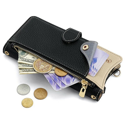For OnePlus 13 Leather Case Wallet Stand Cover Irregular Tail Style with Chain Strap