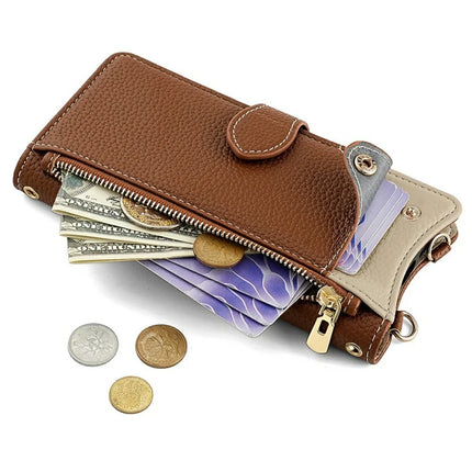 For OnePlus 13 Leather Case Wallet Stand Cover Irregular Tail Style with Chain Strap