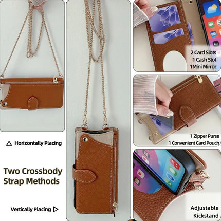 For OnePlus 13 Leather Case Wallet Stand Cover Irregular Tail Style with Chain Strap