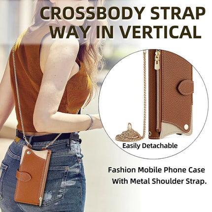 For OnePlus 13 Leather Case Wallet Stand Cover Irregular Tail Style with Chain Strap