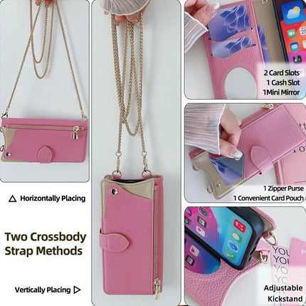 For OnePlus 13 Leather Case Wallet Stand Cover Irregular Tail Style with Chain Strap