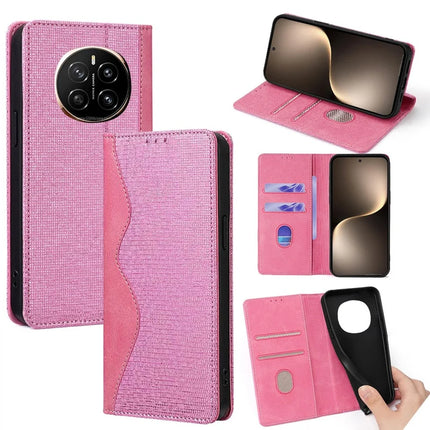 For Honor Magic7 5G Leather Case Wallet Stand Phone Cover with RFID Blocking - Pink