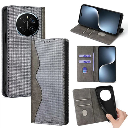 For Honor Magic7 Pro 5G Leather Case Wallet Stand Phone Cover with RFID Blocking - Grey