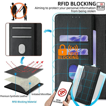 For OnePlus 13 Leather Case Wallet Stand Phone Cover with RFID Blocking