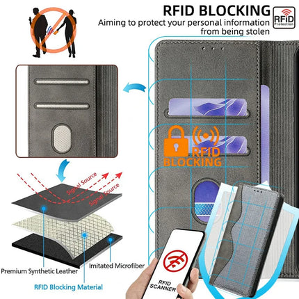 For OnePlus 13 Leather Case Wallet Stand Phone Cover with RFID Blocking
