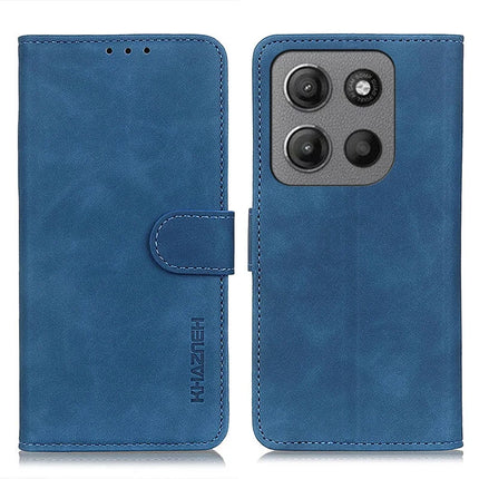 KHAZNEH For Motorola Moto G15 4G / G05 4G Case PU Leather Retro Texture Phone Cover - Blue