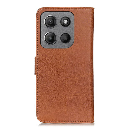 KHAZNEH For Motorola Moto G15 4G / G05 4G Wallet Case Cowhide Texture Leather Flip Phone Cover