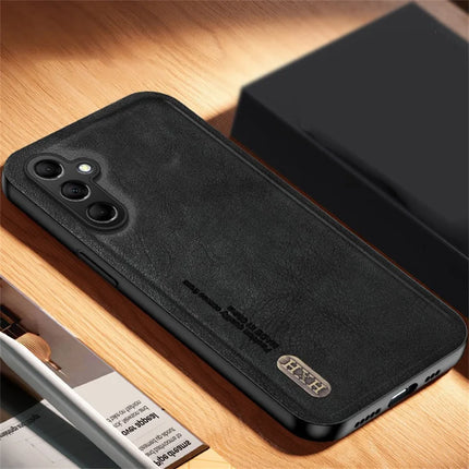 For Samsung Galaxy A36 5G Case Retro Texture Matte TPU + PU Leather Back Cover Support Magnetic Car Holder