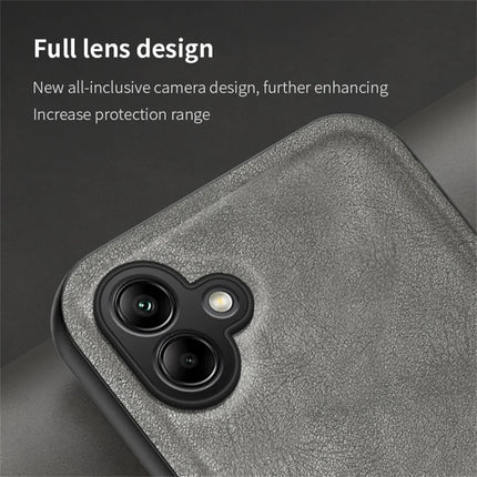 For Samsung Galaxy A06 Case Retro Texture Matte TPU + PU Leather Back Cover Support Magnetic Car Holder