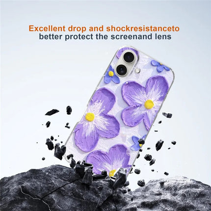 For iPhone 16 Plus Phone Case IMD Pattern Print PC TPU Mobile Cover
