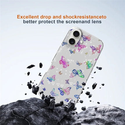 For iPhone 16 Plus Phone Case IMD Pattern Print PC TPU Mobile Cover