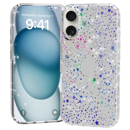 For iPhone 16 Plus Phone Case IMD Pattern Print PC TPU Mobile Cover - Laser Star