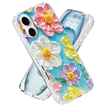 For iPhone 16 Phone Case IMD Pattern Print PC TPU Mobile Cover