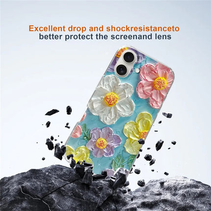 For iPhone 16 Phone Case IMD Pattern Print PC TPU Mobile Cover