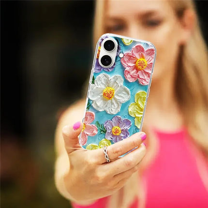 For iPhone 16 Phone Case IMD Pattern Print PC TPU Mobile Cover