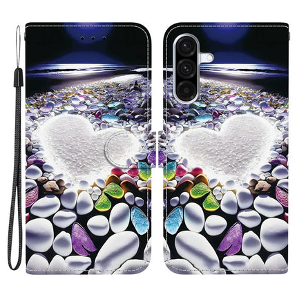 For Samsung Galaxy A26 5G Case Pattern Printing Anti-Drop Leather Flip Wallet Phone Cover with Lanyard - Heart Shape
