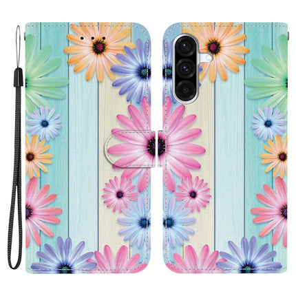 For Samsung Galaxy A26 5G Case Pattern Printing Anti-Drop Leather Flip Wallet Phone Cover with Lanyard - Sunflower