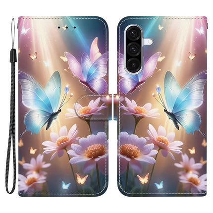 For Samsung Galaxy A26 5G Case Pattern Printing Anti-Drop Leather Flip Wallet Phone Cover with Lanyard - Butterfly Floral