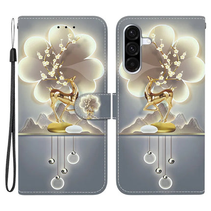For Samsung Galaxy A26 5G Case Pattern Printing Anti-Drop Leather Flip Wallet Phone Cover with Lanyard - Sika Deer