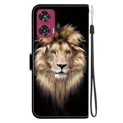 For Motorola Edge 50 Fusion 5G Case Pattern Printing Anti-Drop Leather Flip Wallet Phone Cover with Lanyard